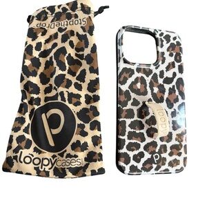 Loopy iPhone 14 Pro Max  Leopard Phone Case and Pouch-Righty